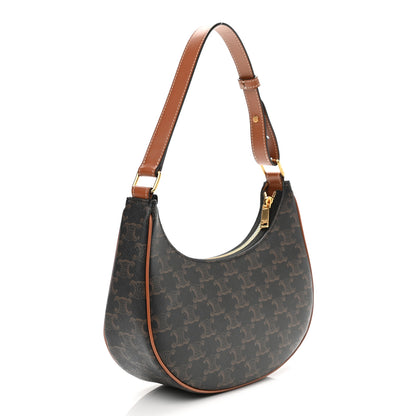 Celine Triomphe Canvas Calfskin Ava Shoulder Bag Tan 3 of 11