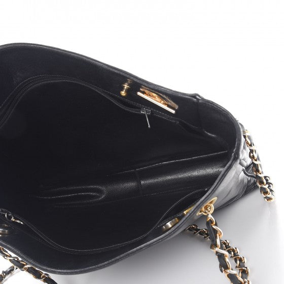 Lambskin Shopping Tote Black