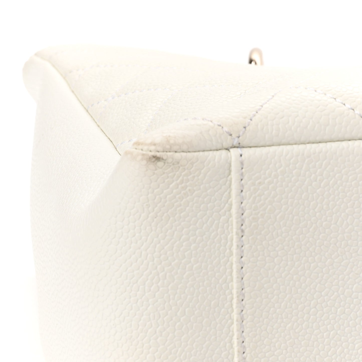 Caviar Quilted Grand Shopping Tote GST White