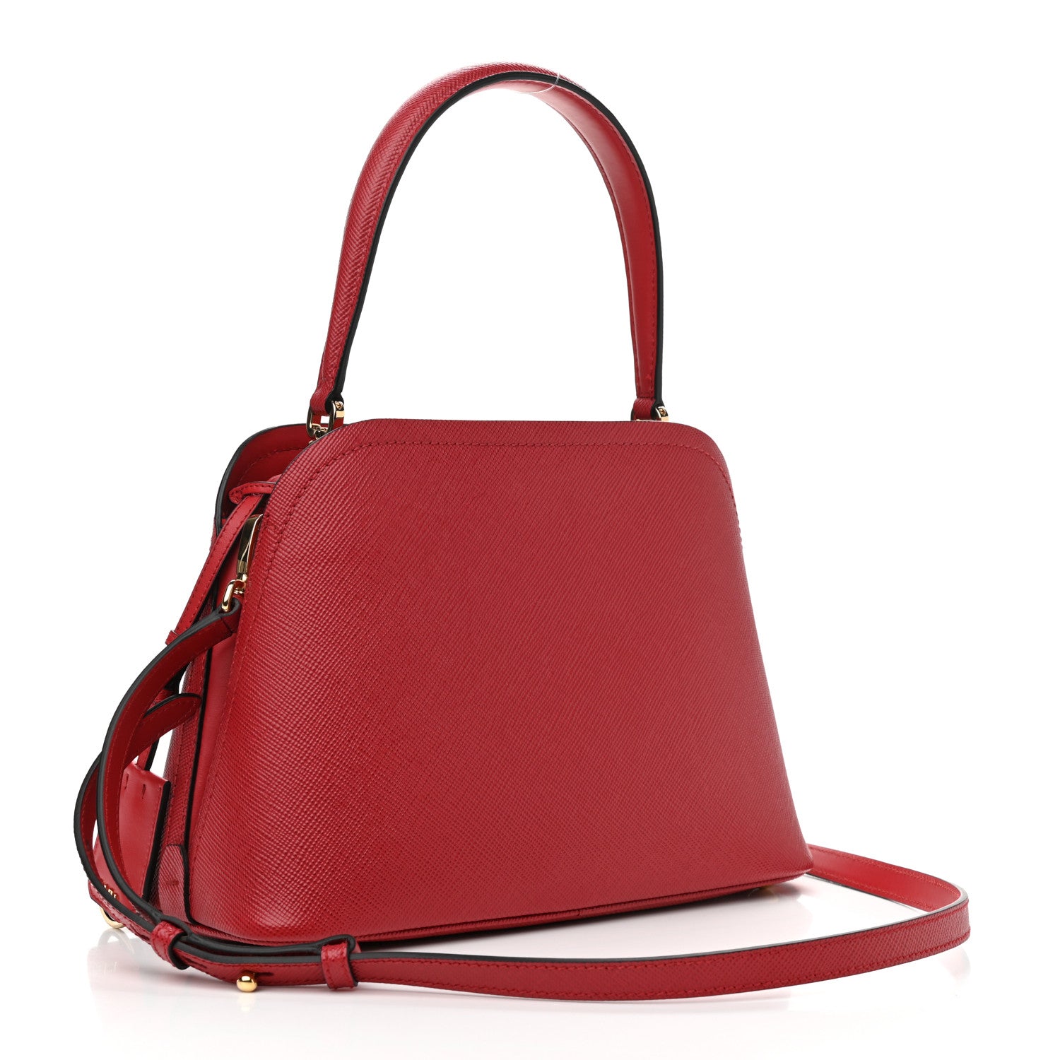 Prada Saffiano Cuir Small Matinee Tote Rosso 3 of 11