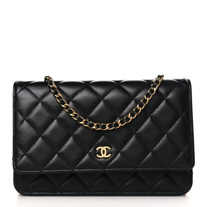 Chanel Lambskin Quilted Wallet On Chain WOC Black 1 of 11