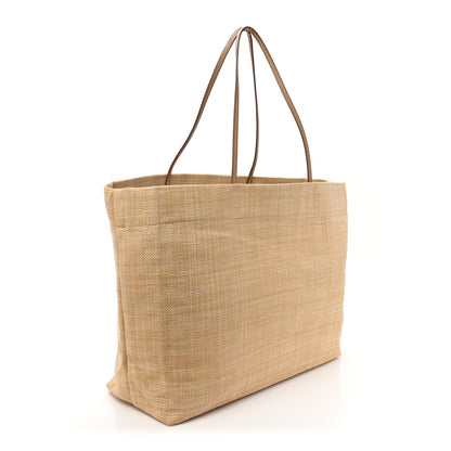 Prada Raffia Logo Tote Naturale 3 of 8
