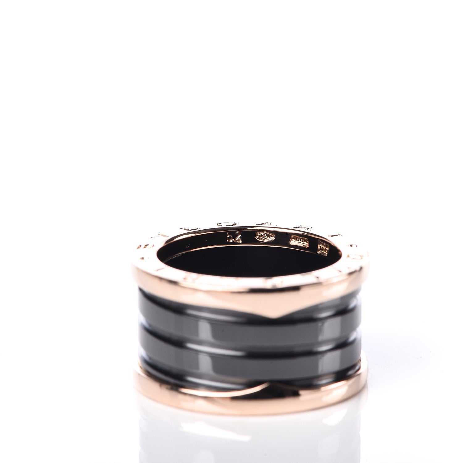 Bulgari 18K Rose Gold Black Ceramic B.Zero1 Four-Band Ring 52 6 6 of 6
