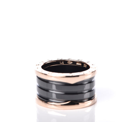 Bulgari 18K Rose Gold Black Ceramic B.Zero1 Four-Band Ring 52 6 6 of 6