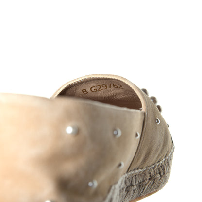 Chanel Suede Pearl CC Espadrilles 39 Beige Black 8 of 8