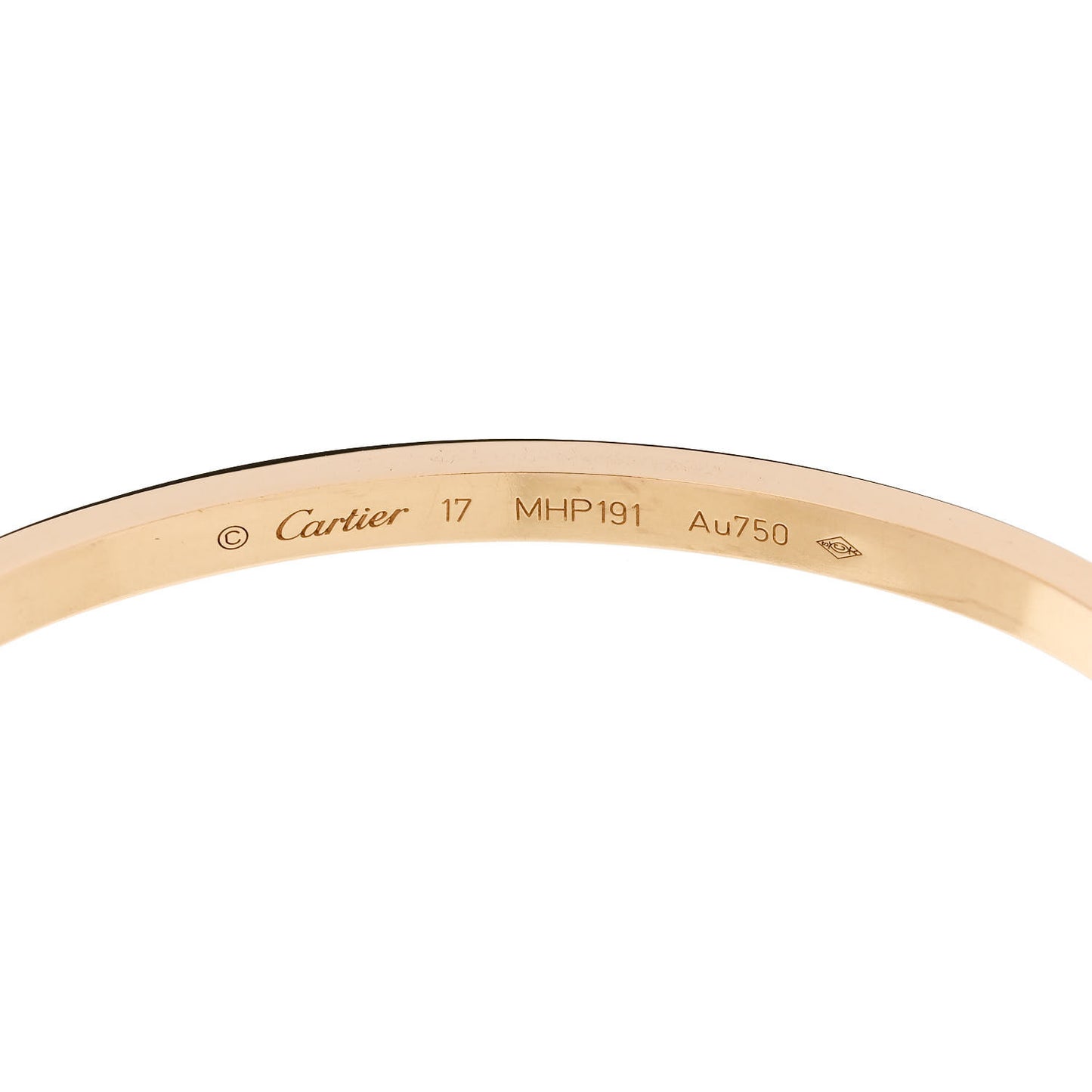 18K Yellow Gold Small LOVE Bracelet 17