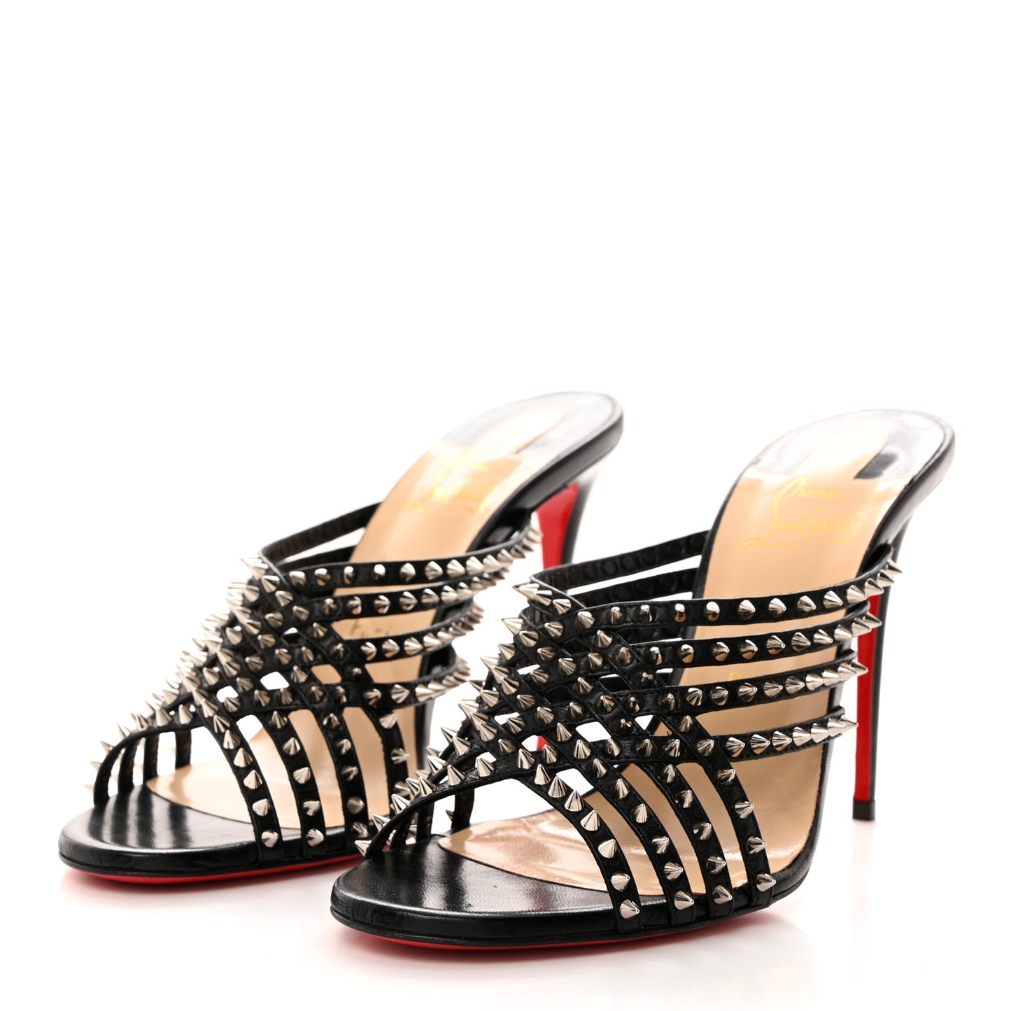 Kid Studded Marthaspike 100 Slide Sandals 37.5 Black Silver