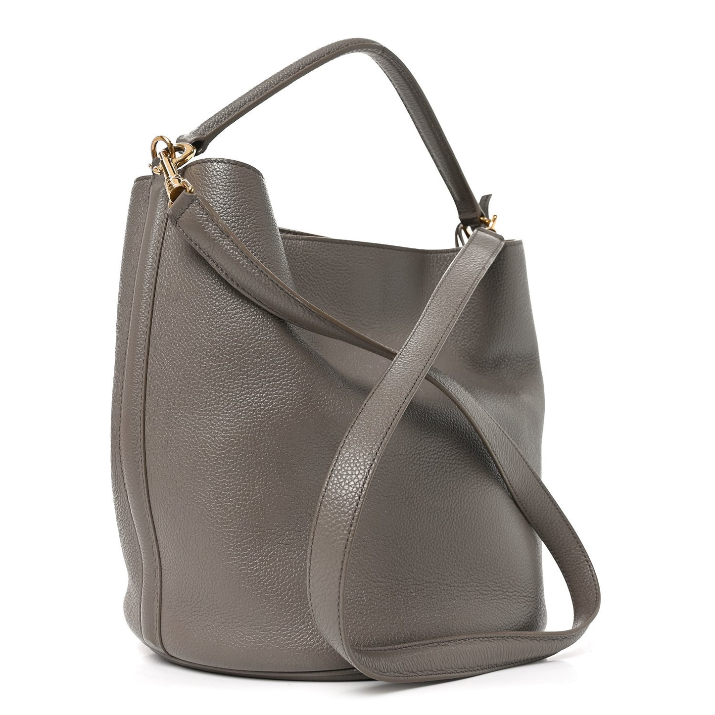 Supple Grained Calfskin Bucket 16 Bag Pebble