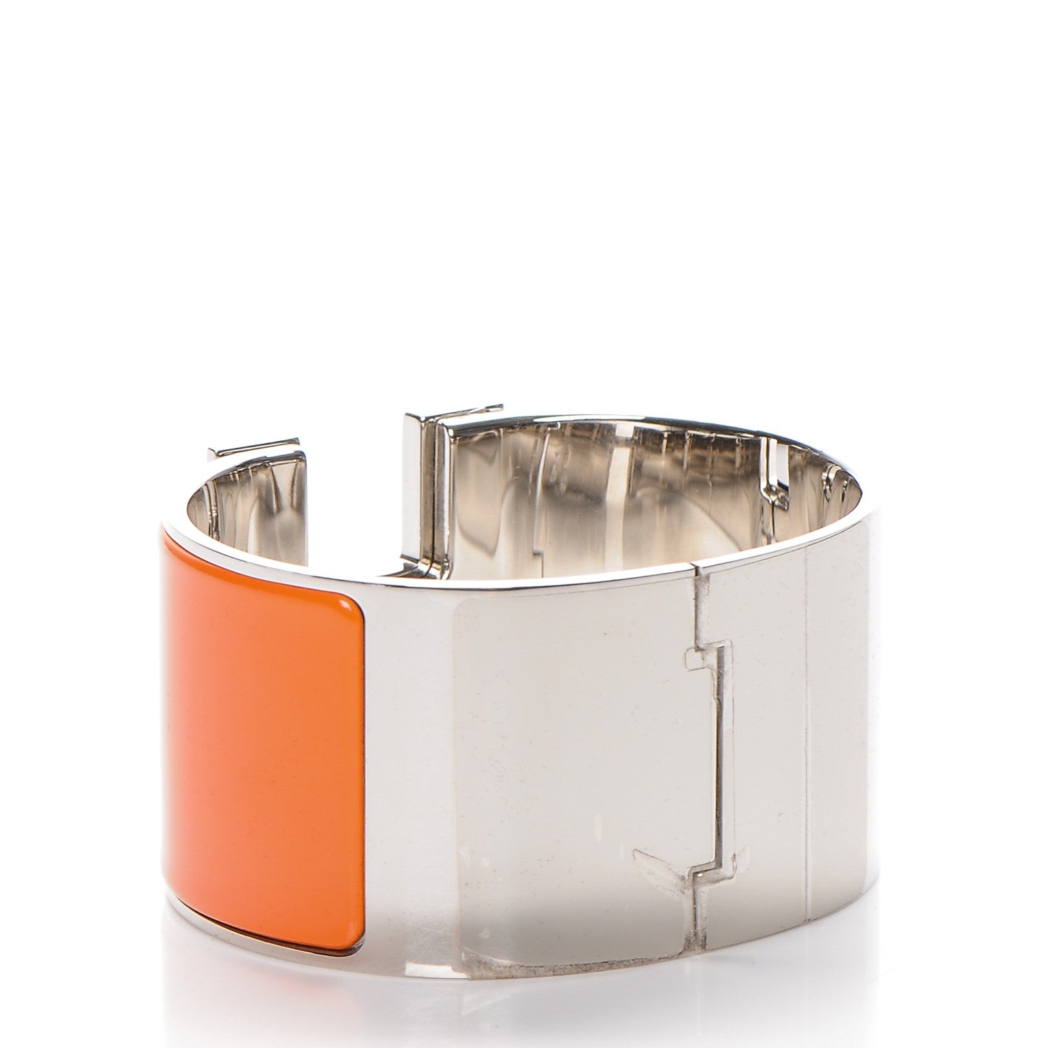 Hermes Enamel Clic Clac H Extra Wide Bracelet GM Orange 3 of 4