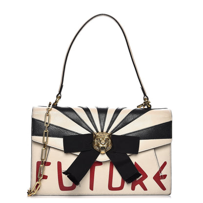 Gucci Calfskin Osiride Future Top Handle Bag Mystic White Hibiscus Red Black 1 of 16