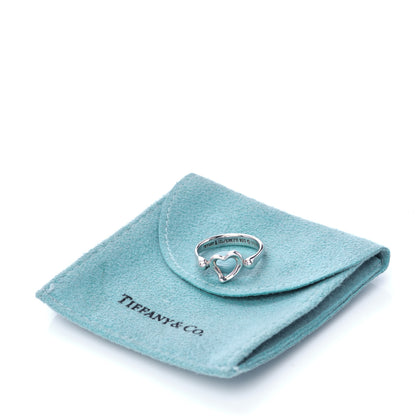 Tiffany Sterling Silver Elsa Peretti Open Heart Ring 50 5.25 6 of 6