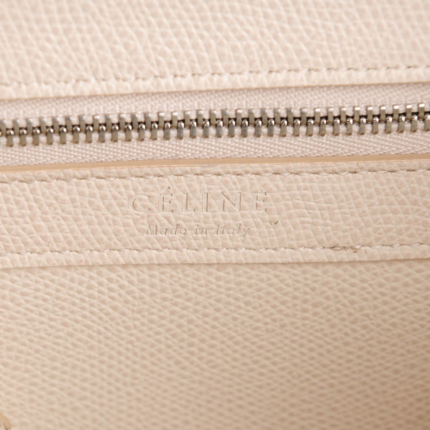 Grained Calfskin Small Vertical Bi-Cabas Cream Black