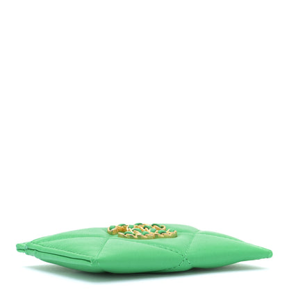 Chanel Lambskin Quilted Chanel 19 Card Holder Green 4 of 12