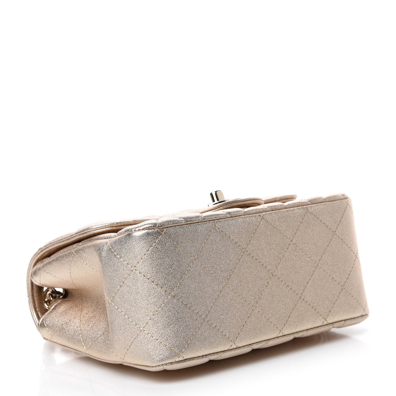 Chanel Metallic Lambskin Quilted Mini Square Flap Gold 4 of 11