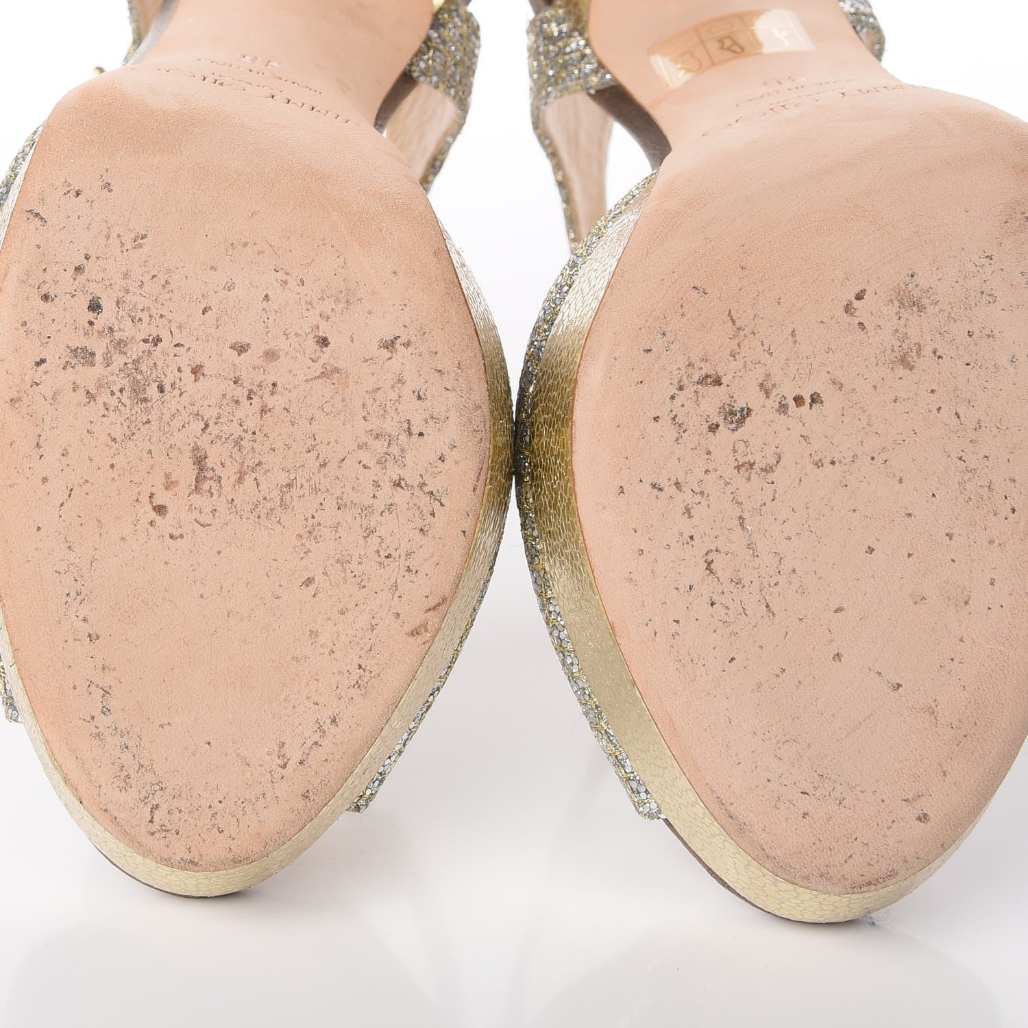 Jimmy Choo Glitter Fabric Linda Platform Sandals 36 Champagne 8 of 11