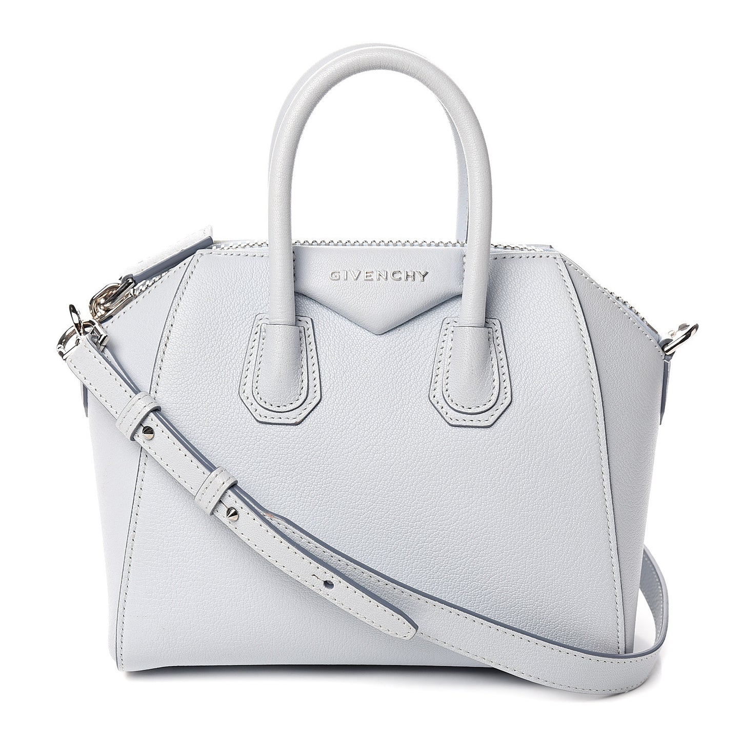 Sugar Goatskin Mini Antigona Baby Blue