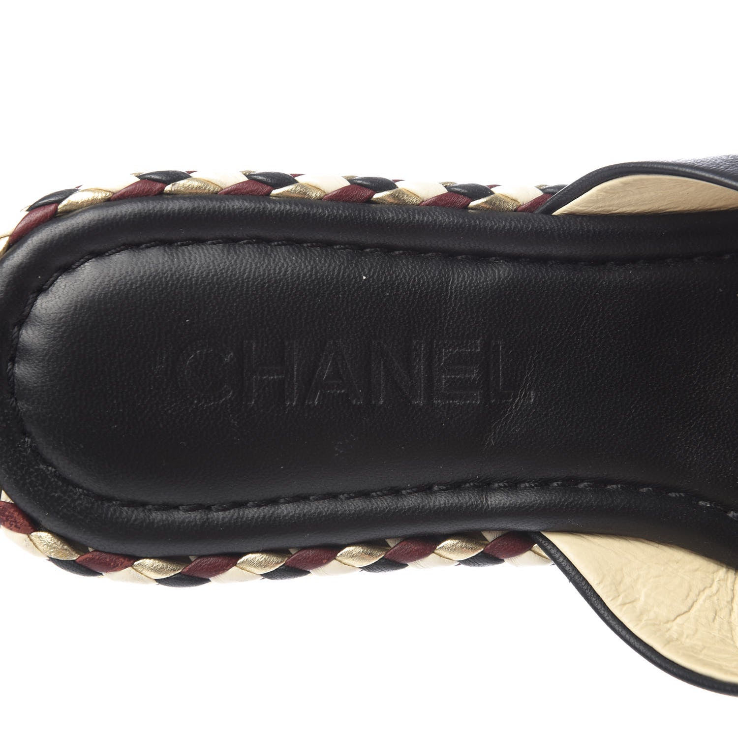 Chanel Lambskin Braided Mule Sandals 39 Black 8 of 9