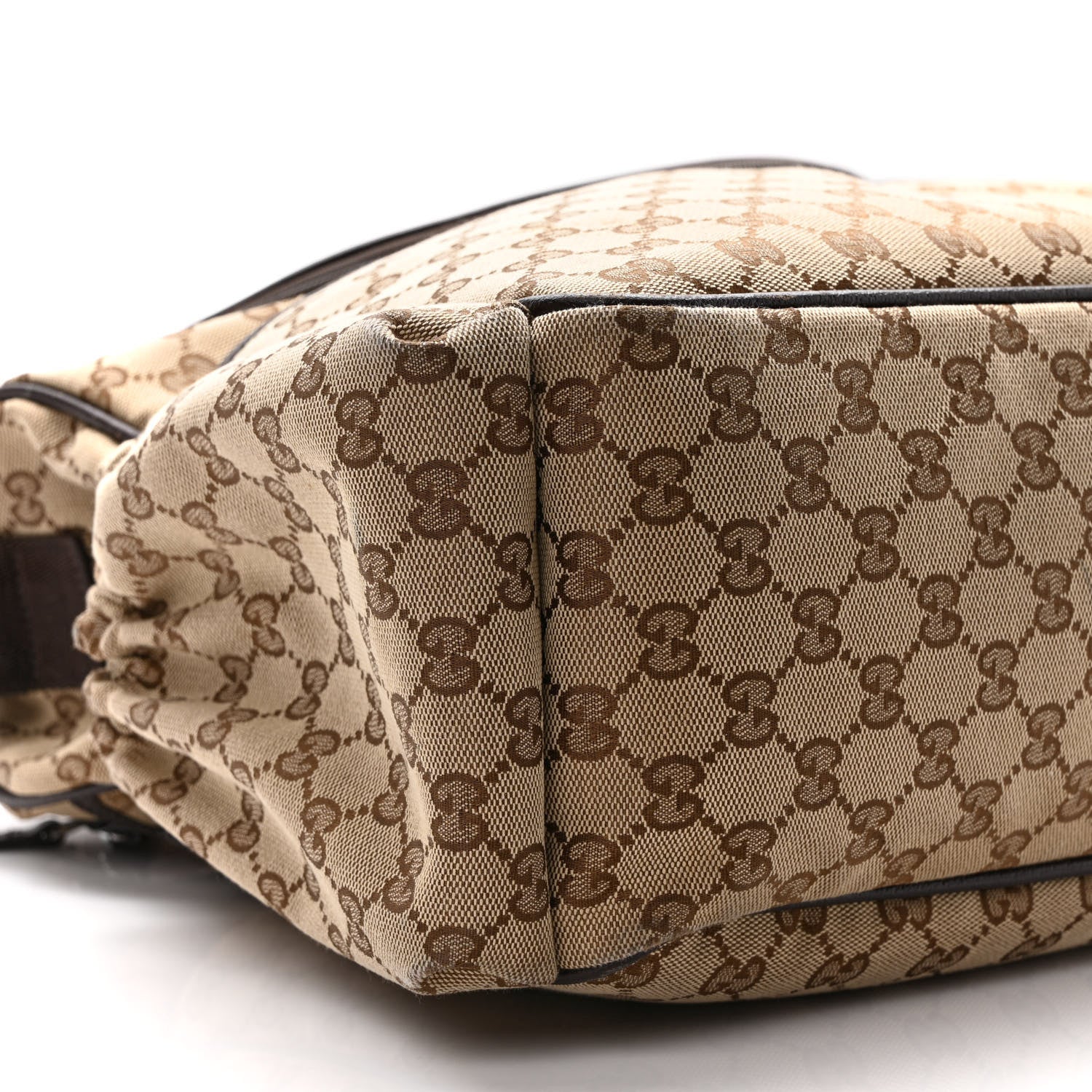 Gucci Monogram Natural Pigskin Large Diaper Bag Beige Ebony Cocoa Dark Chocolate 9 of 13