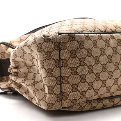 Gucci Monogram Natural Pigskin Large Diaper Bag Beige Ebony Cocoa Dark Chocolate 9 of 13