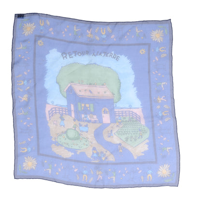 Hermes Silk Mousseline Retour A La Terre Pocket Square 2 of 4