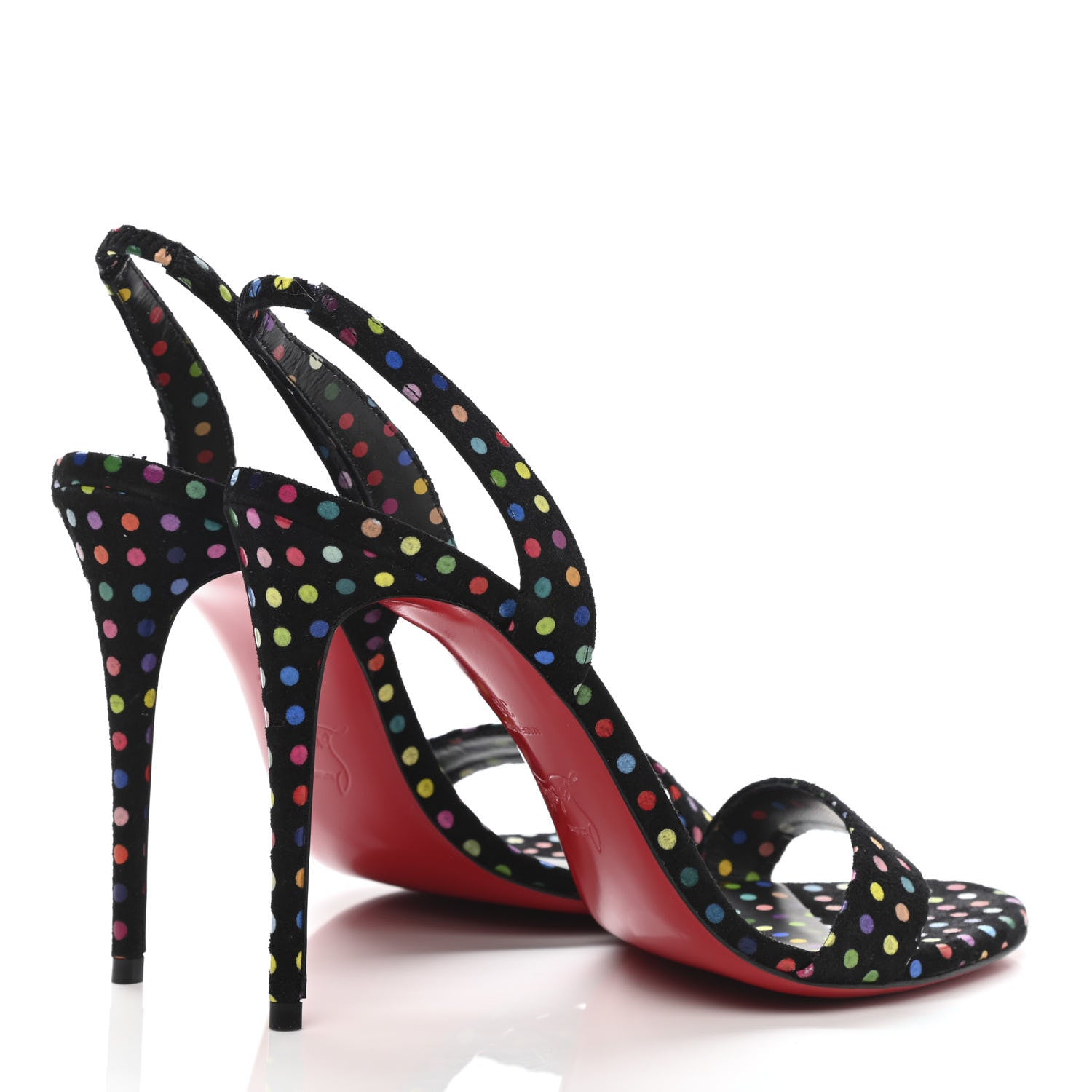 Christian Louboutin Suede O Marylin Sandals Heels 38 Black Multicolor 4 of 8
