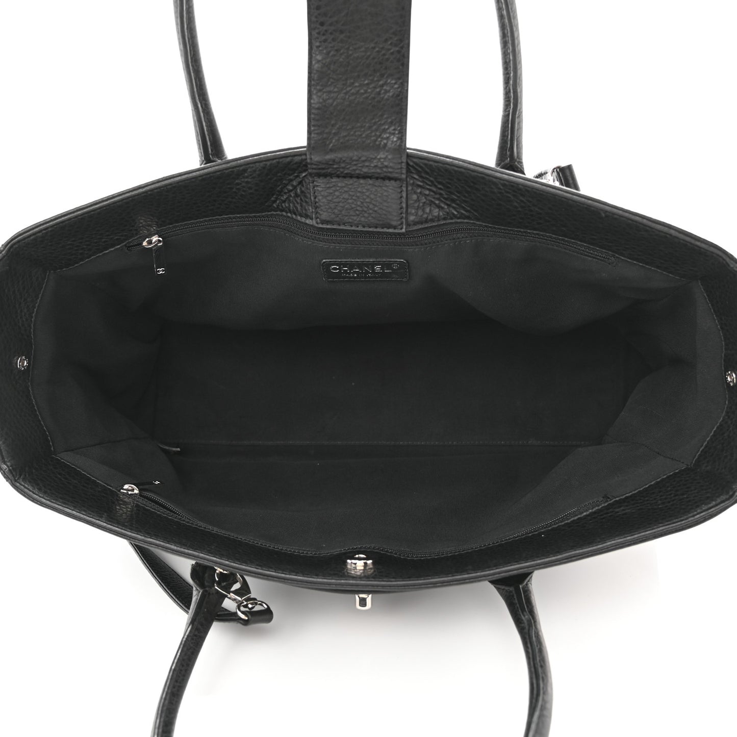 Calfskin Cerf Executive Shopper Tote Black