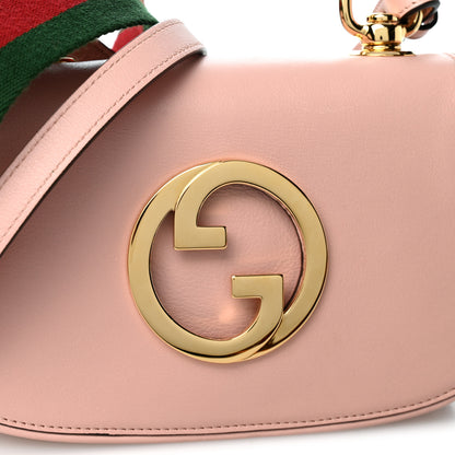 Gucci Roxy Calfskin Web Mini Blondie Shoulder Bag Powder Pink 7 of 10