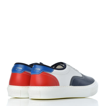 Louis Vuitton Grained Calfskin Mens Trocadero Sneakers 6.5 Navy Blue 4 of 10