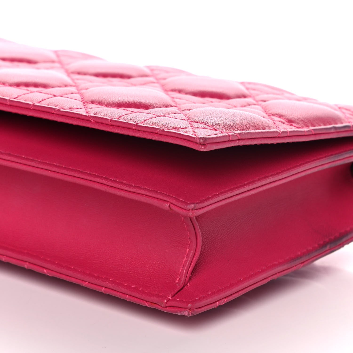 Christian Dior Lambskin Cannage Lady Dior Clutch Fuchsia 8 of 12