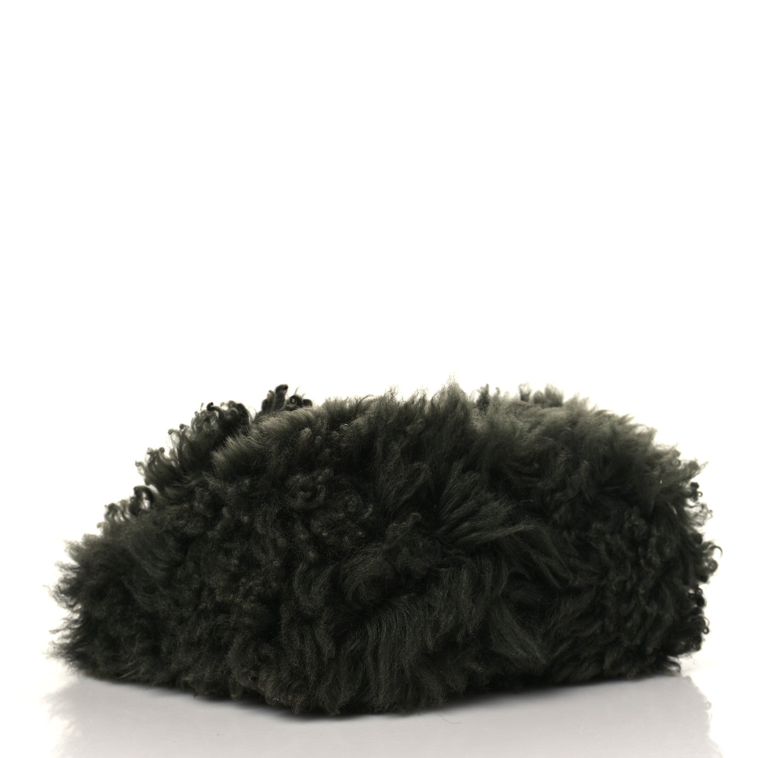 Celine Shearling Small Shoulder Bag Dark Green 4 of 10