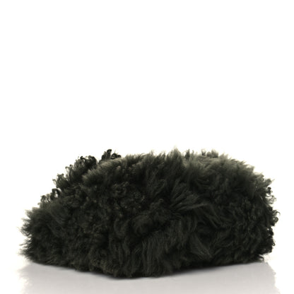 Celine Shearling Small Shoulder Bag Dark Green 4 of 10