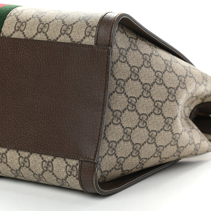 Gucci GG Supreme Monogram Web Medium Ophidia Tote Bag Brown 9 of 10
