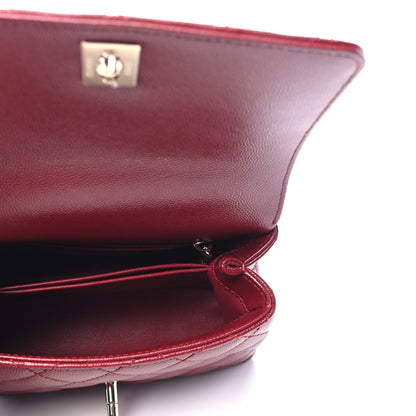 Chanel Caviar Quilted Lizard Embossed Extra Mini Coco Handle Flap Burgundy 4 of 4