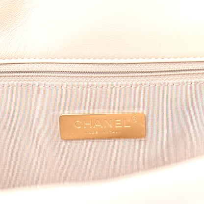 Chanel Lambskin Quilted Maxi Chanel 19 Flap Light Beige 6 of 10