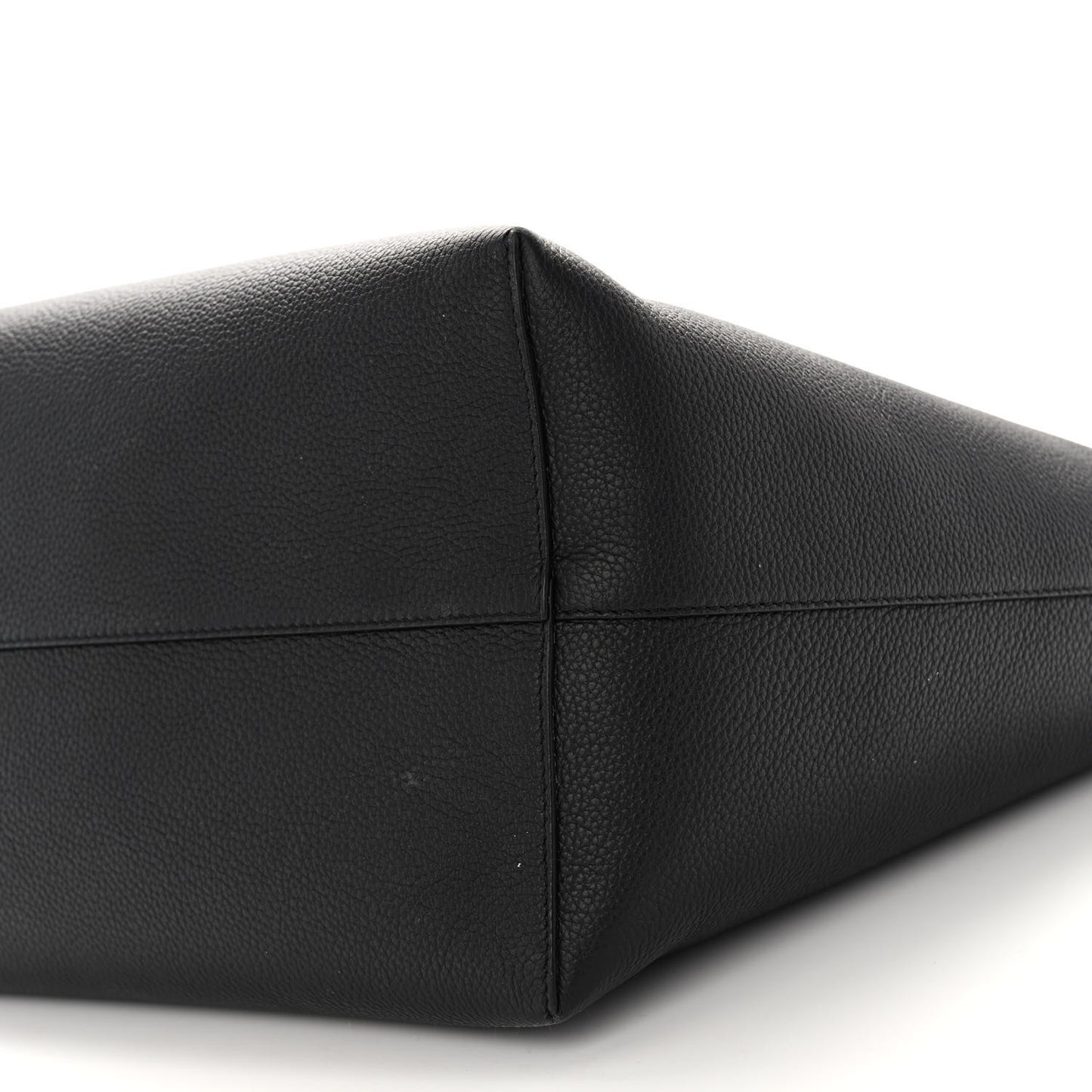 Grained Calfskin Skull Open Shopper Tote Black