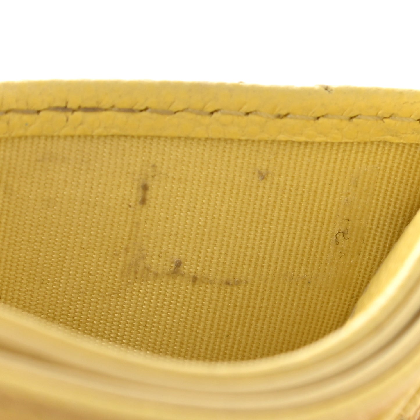 Caviar Quilted Card Holder Yellow