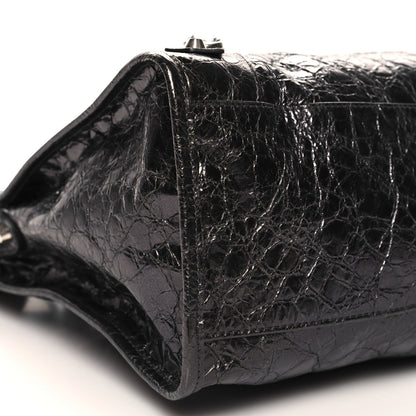 Balenciaga Metallized Arena Lambskin Classic Silver Hardware Medium Le City Steel Gray 9 of 10