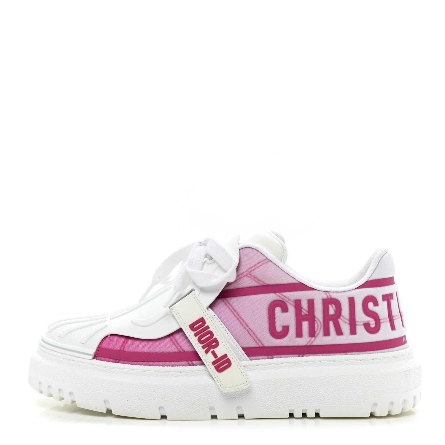 Christian Dior Reflective Fabric Shaded Dior-ID Platform Sneakers 37 Raspberry 1 of 11
