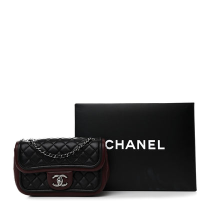 Chanel Lambskin Classic Twist Mini Rectangular Flap Black Burgundy 13 of 13