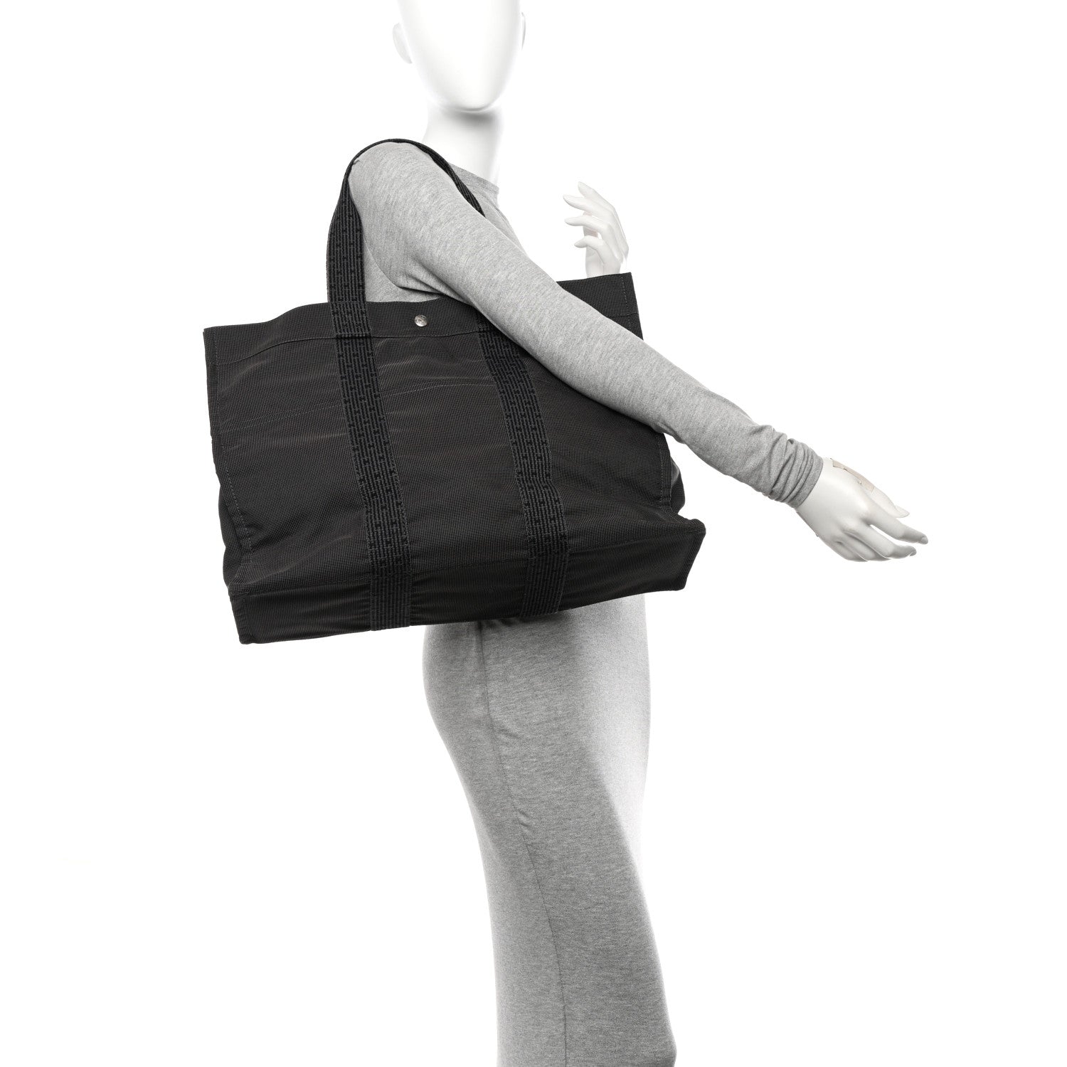 Hermes Canvas Herline Tote GM Grey 2 of 11