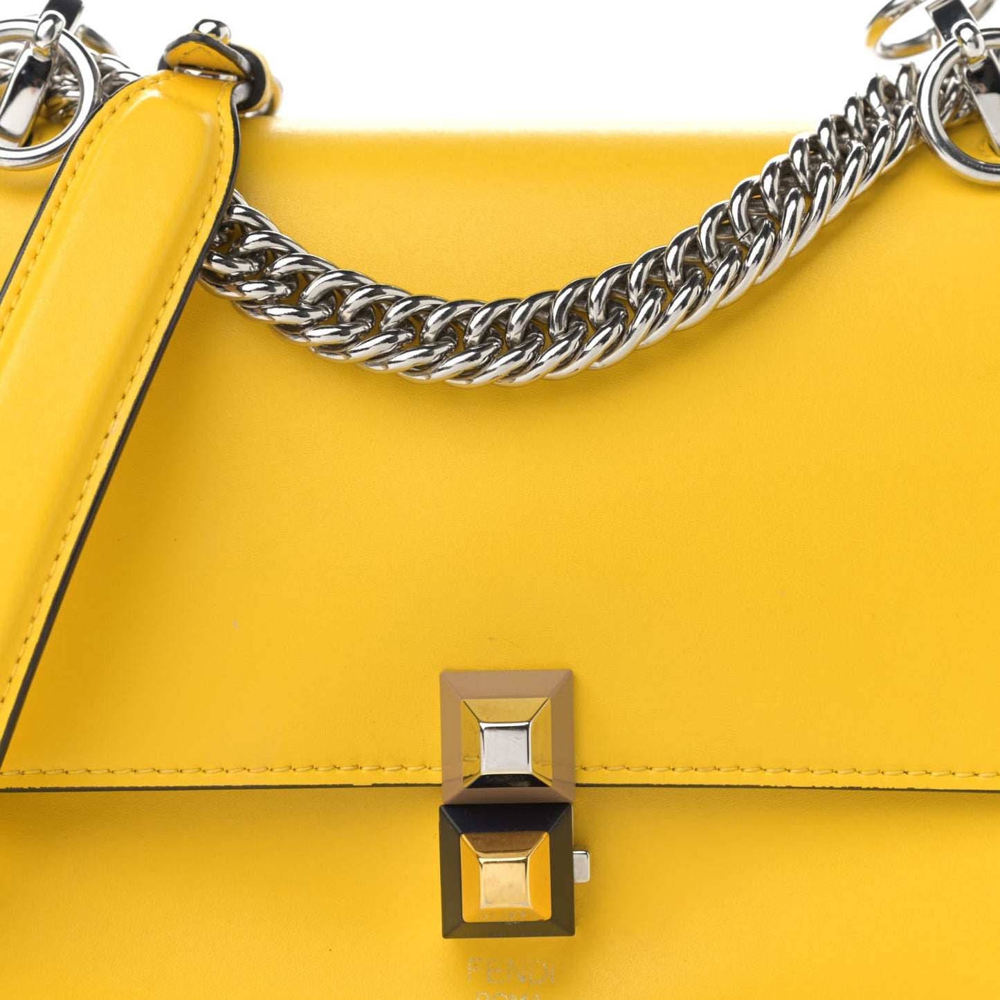Vitello Liberty Studded Small Kan I Shoulder Bag Limone Multicolor