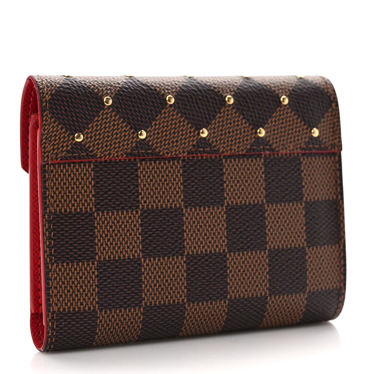 Louis Vuitton Damier Ebene Studded Victorine Wallet Cherry 3 of 7