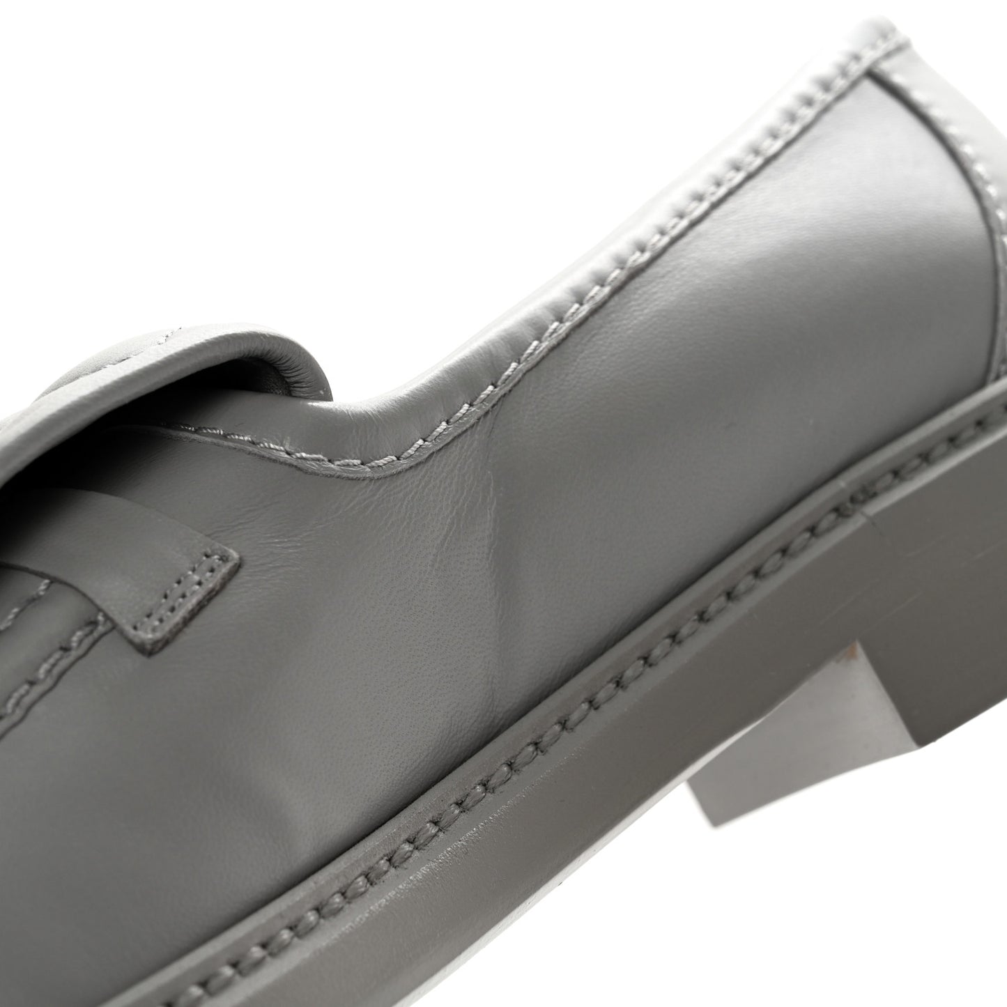 Lambskin Quilted CC Turnlock Moccasins 38.5 Grey