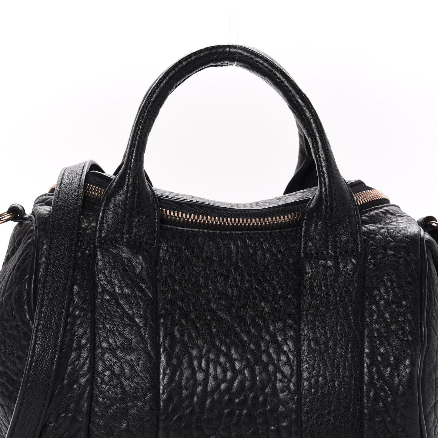 Pebbled Lambskin Rockie Black Rose Gold Hardware