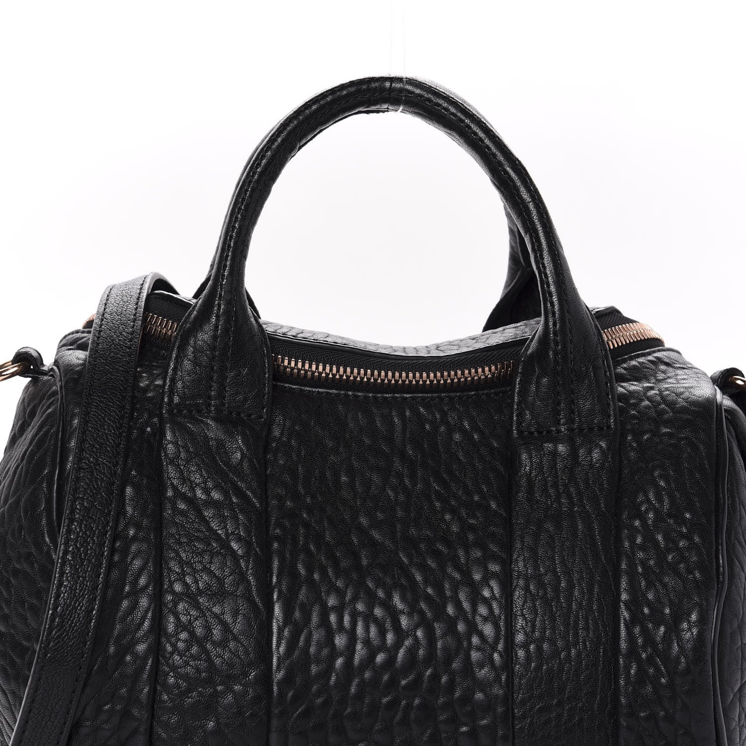 Alexander Wang Pebbled Lambskin Rockie Black Rose Gold Hardware 9 of 9