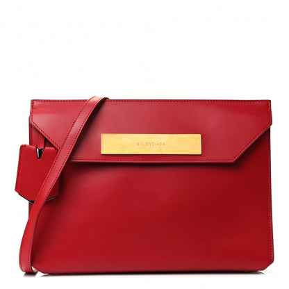 Balenciaga Calfskin Cable Flap Clutch Red 1 of 4