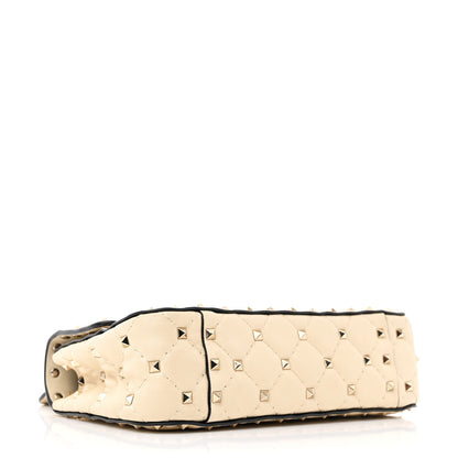 Valentino Garavani Nappa Small Rockstud Spike Shoulder Bag Light Ivory 4 of 12