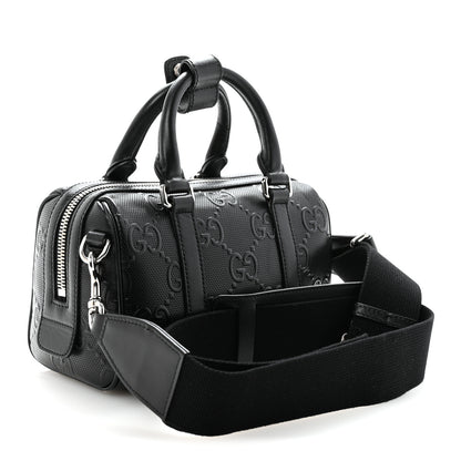 Gucci Calfskin GG Tennis Embossed Mini Duffle Bag Black 3 of 9