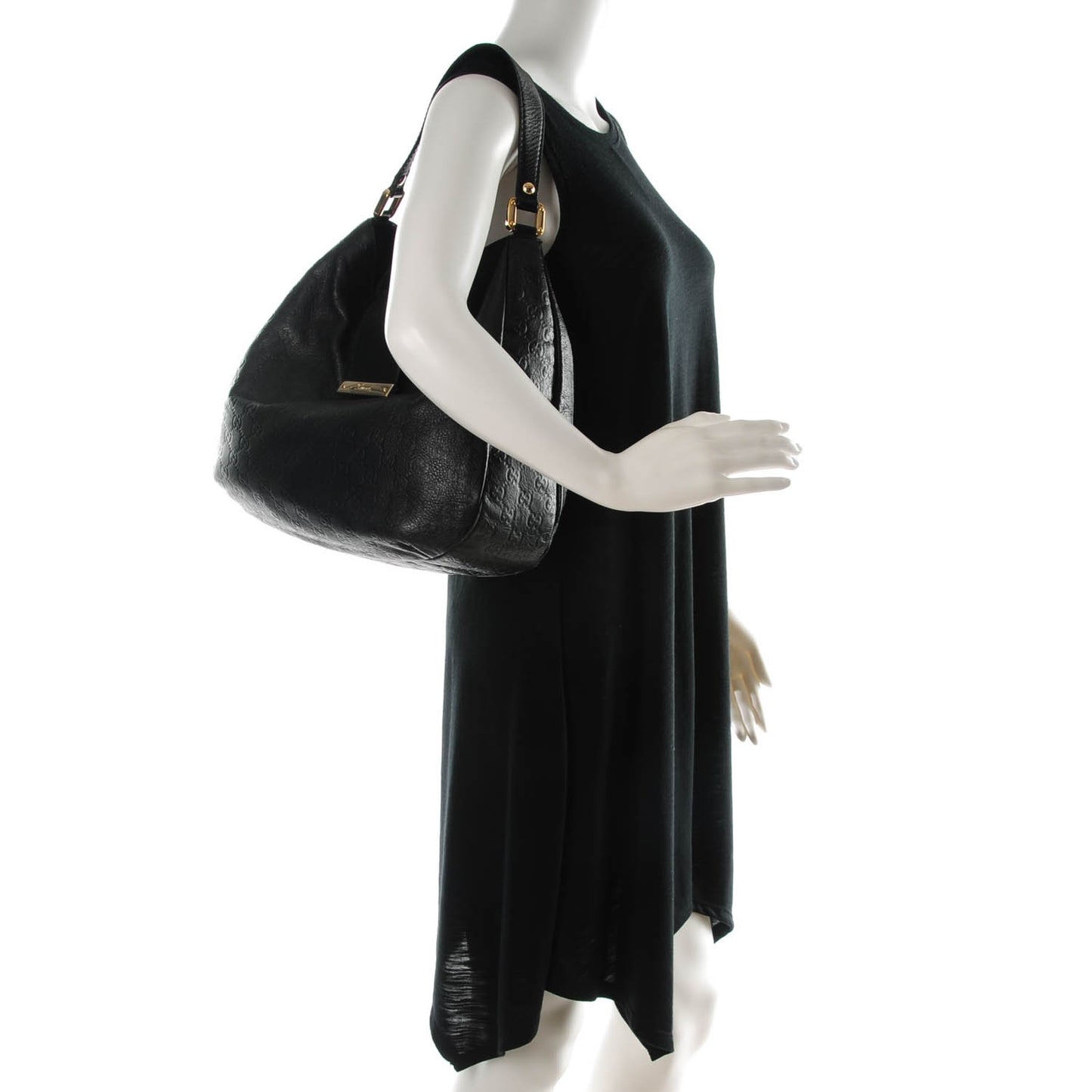 Guccissima Large New Ladies Web Hobo Black