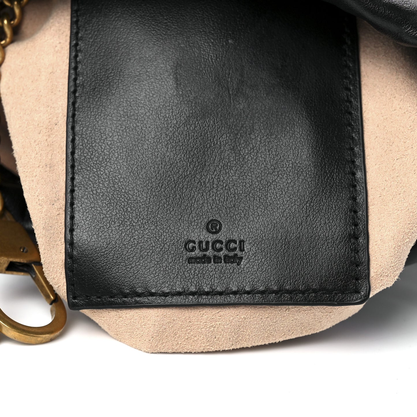 Calfskin Matelasse Mini GG Marmont 2.0 Bucket Bag Black